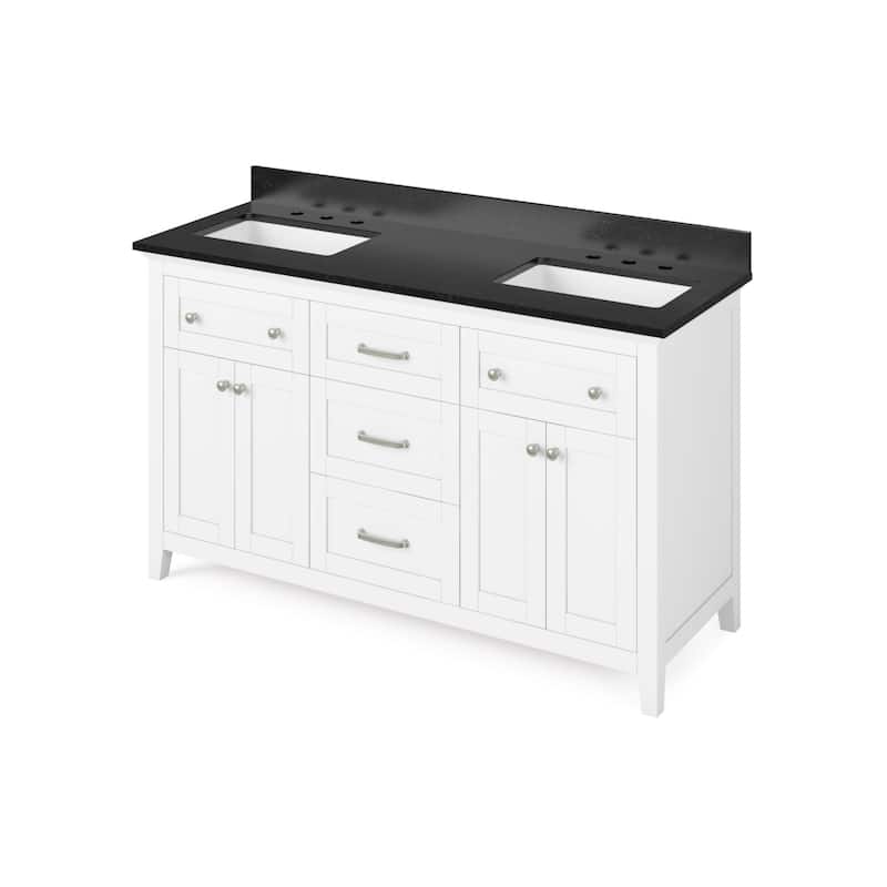 Jeffrey Alexander VKITCHA60R-GRANITE Chatham 61" Free Standing Double - White / Black - Painted