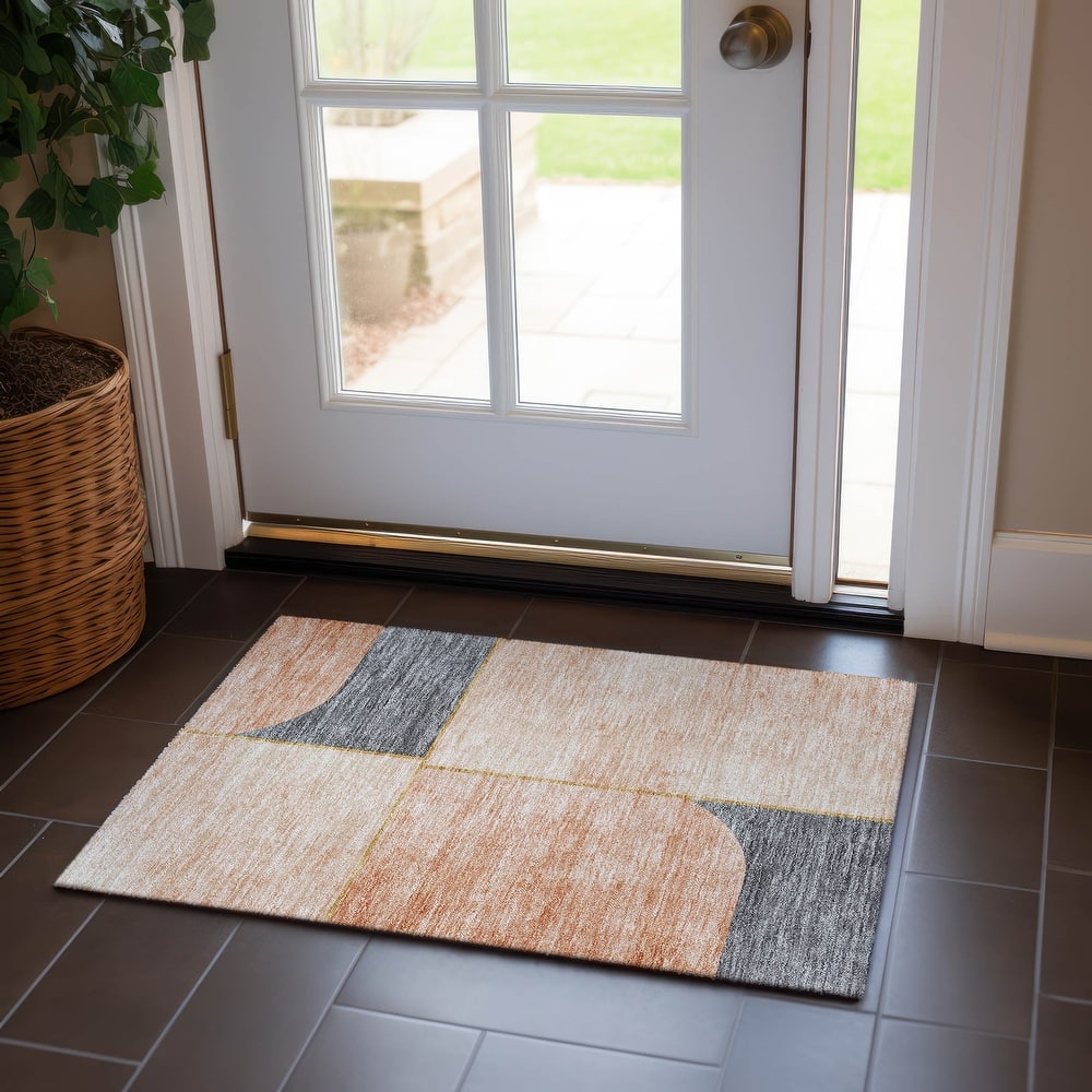 Machine Washable Indoor/ Outdoor Chantille Simple Modern Rug