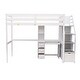 preview thumbnail 13 of 15, Twin Size Loft Bed with Stand-alone Bed, Storage Staircase, Desk, Shelves, and Drawers, Multi-functional Space Saver, White