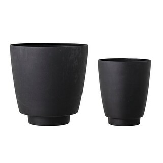 Black Metal Planter, Set of 2