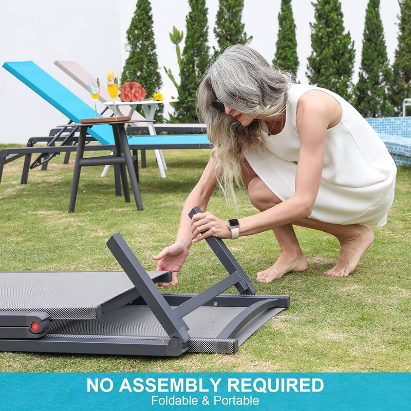 Patio Outdoor Chaise Lounge with Adjustable Backrest Set of 2