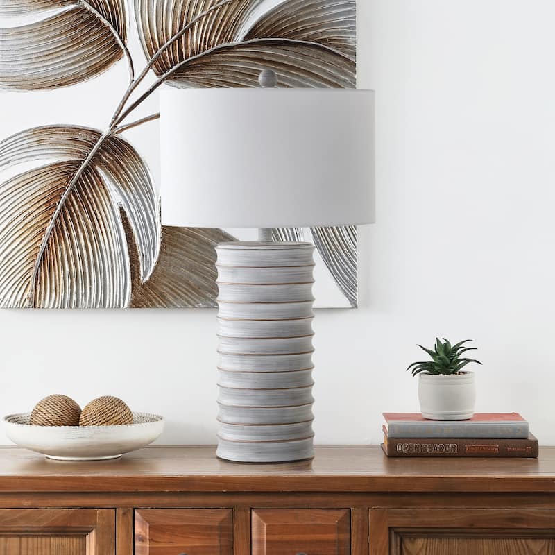 SAFAVIEH Lighting Melina Grey LED Table Lamps (Set of 2) 16"x16"x28.5