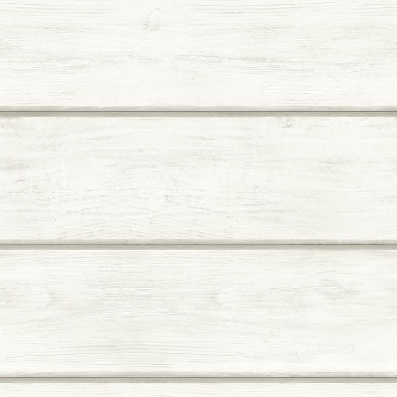 Chesapeake Cassidy Off-White Wood Planks Wallpaper - 20.5in x 396in x 0.025in