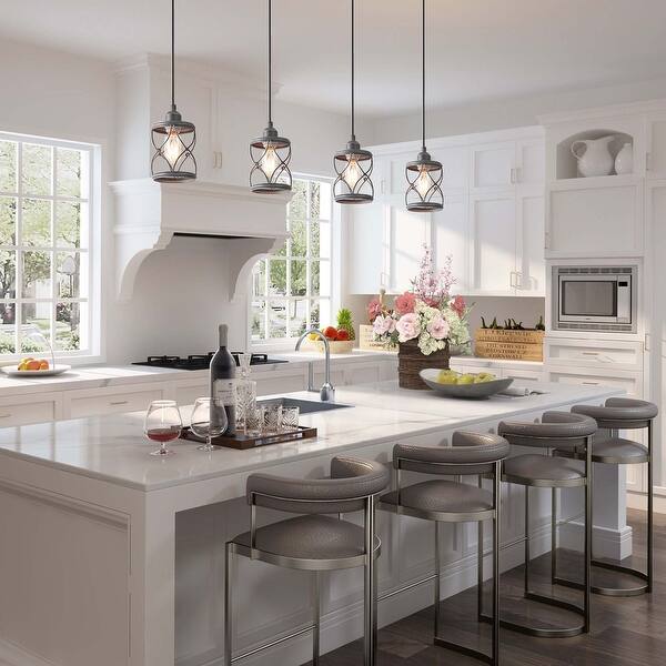 Lnc Modern Farmhouse 1 Light Geometric Mini Pendant Lighting Ceiling Light Fixture Overstock 23440721 D 5 H 7 9 Antique Silver