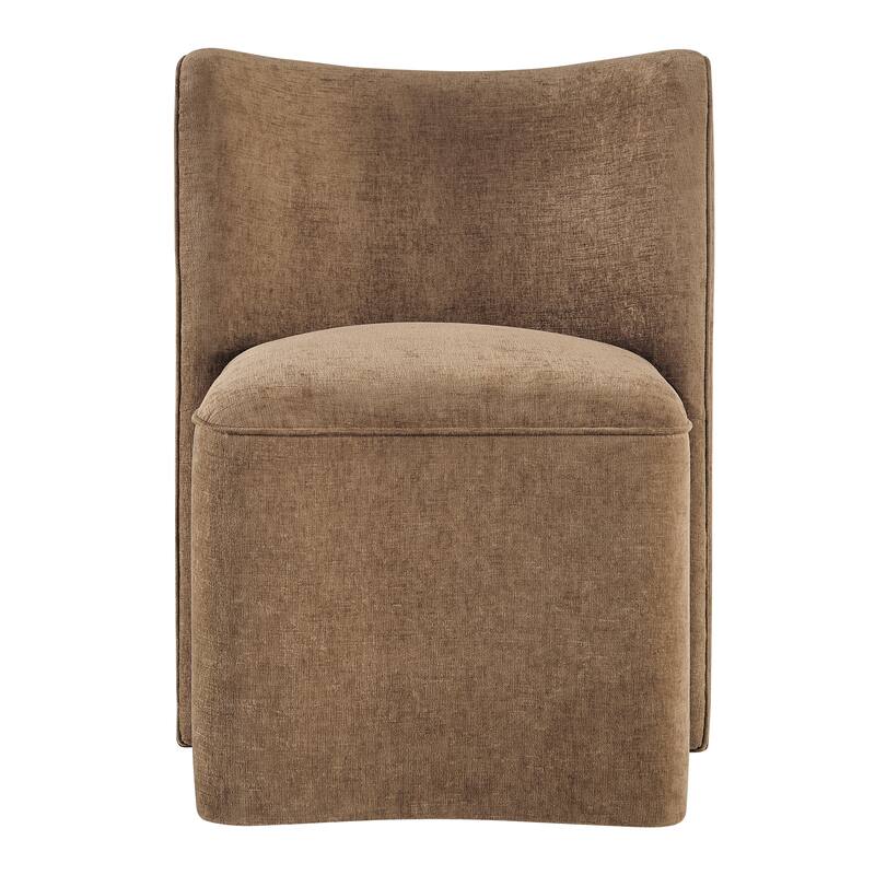 NPD Furniture Morraine Chenille Dining Chair with Casters