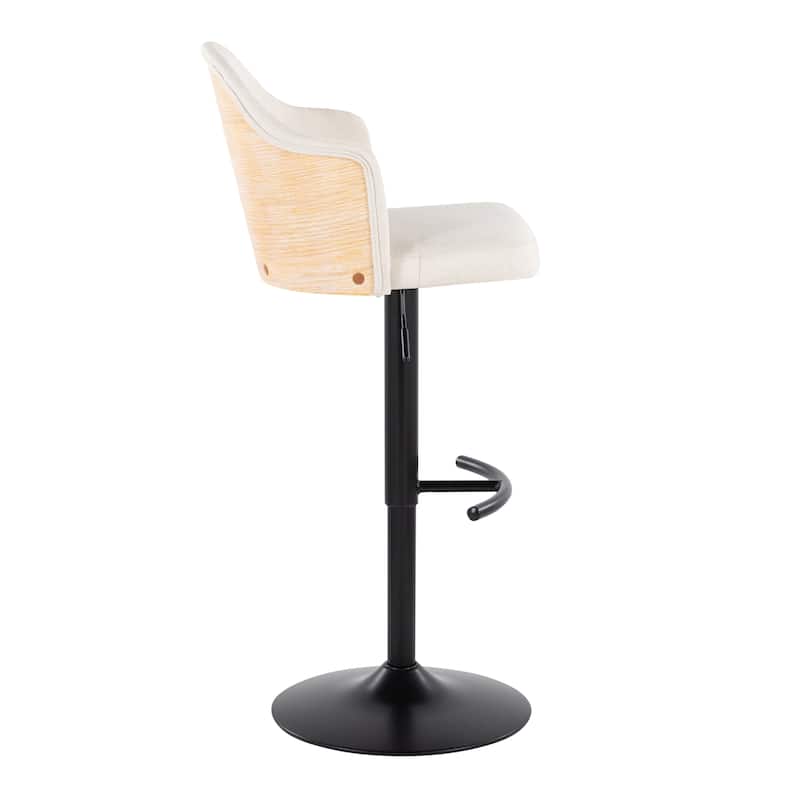 Carson Carrington Valsatra Adjustable Bar Stool with Rounded T Footrest (Set of 2)