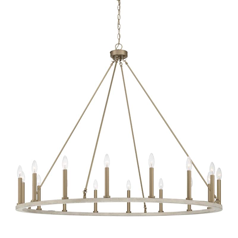 47In Farmhouse 16-light Large Round Wagon Wheel Candle Chandelier - 47'' D X 140'' H