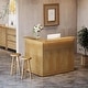 preview thumbnail 3 of 26, Black 4-Tier Bar Cabinet, L-Shaped Wood Home Bar Table