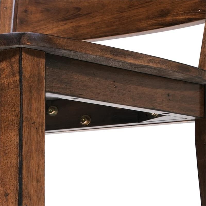 Walnut Finish Industrial Wooden Side Chairs Set