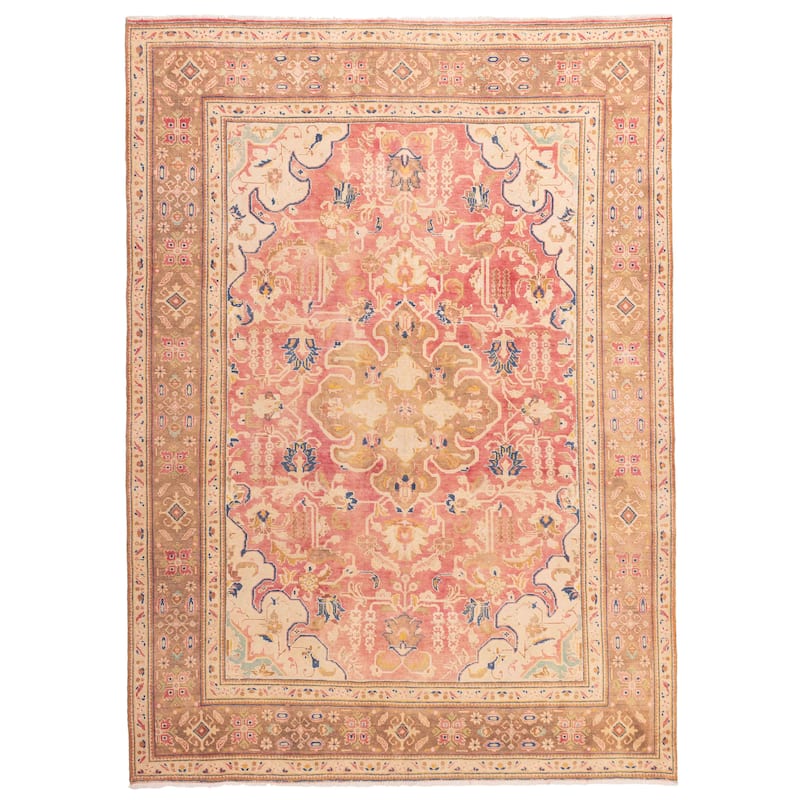 ECARPETGALLERY Hand-knotted Antalya Vintage Magenta Wool Rug - 8'1 x 11'2