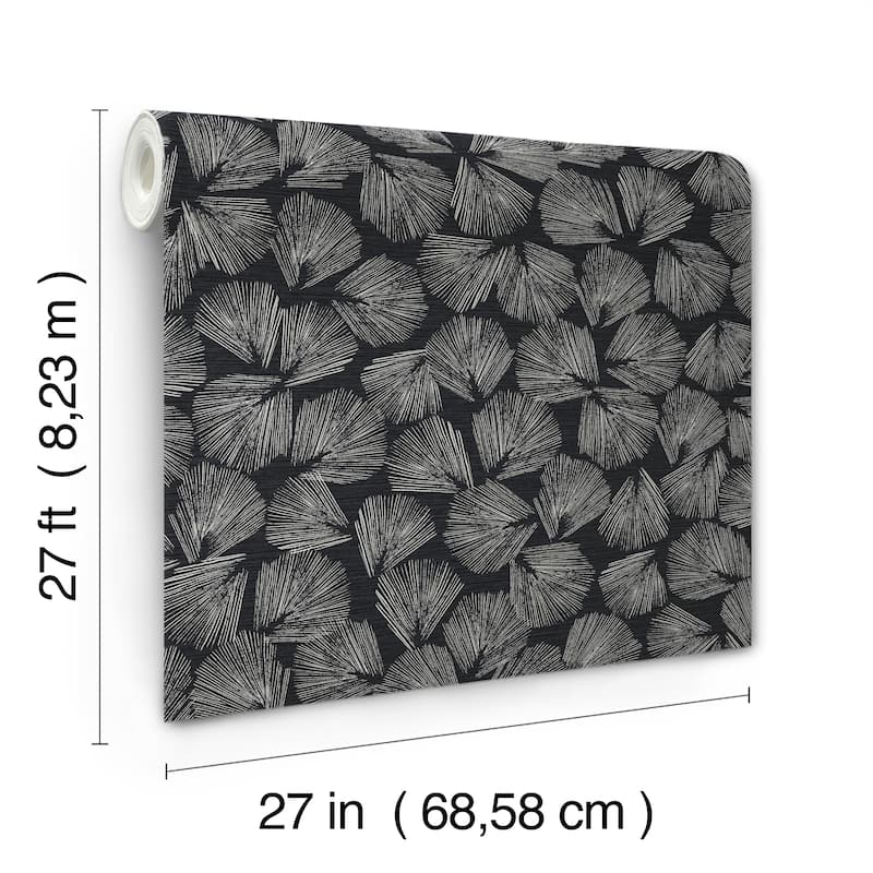Saintes Elora Leaf 27 In W X 27 Ft L Wallpaper