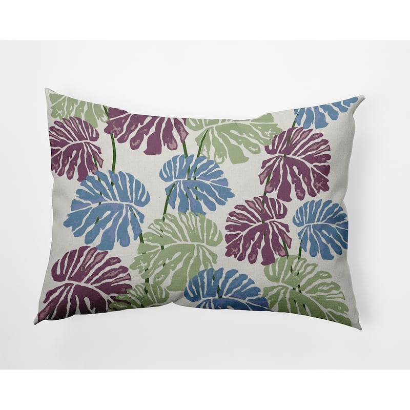 Big Leaves Decorative Throw Pillow - Chambray - 14" x 20"