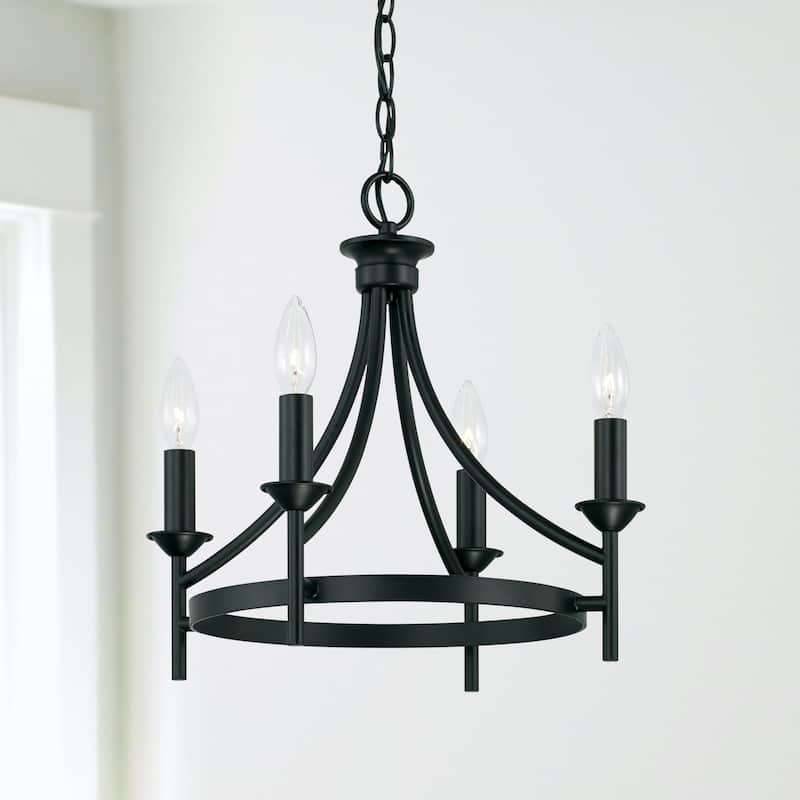 Peyton 4-light Matte Black Dual Mount Semi-Flush/ Pendant
