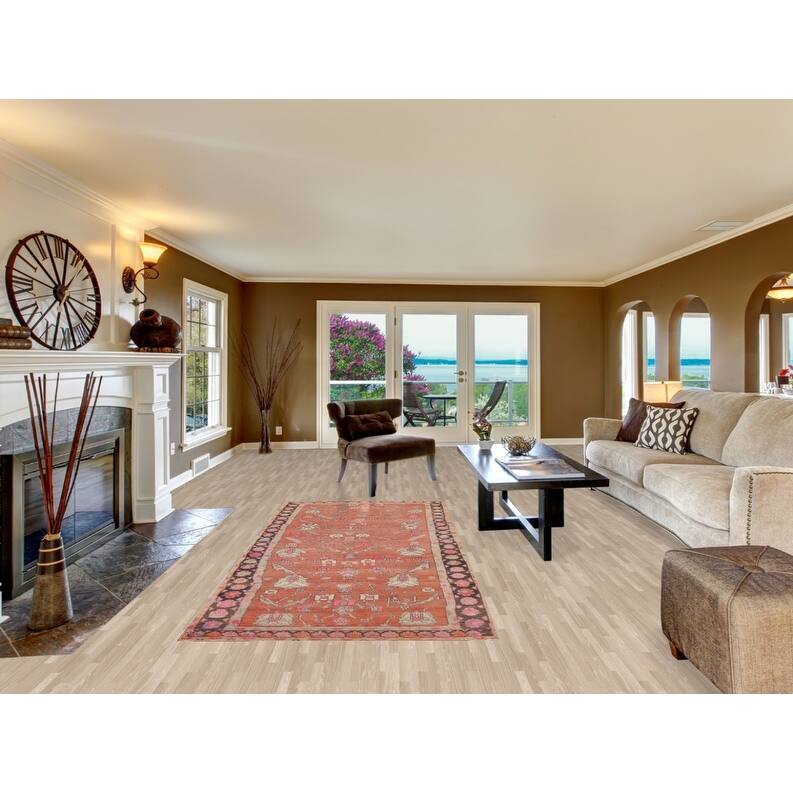 Hand Knotted Oriental 100% Wool Carpet Traditional All-Over Oranges & Rust Tabriz Runner Rug - 9' 7'' X 4' 2''