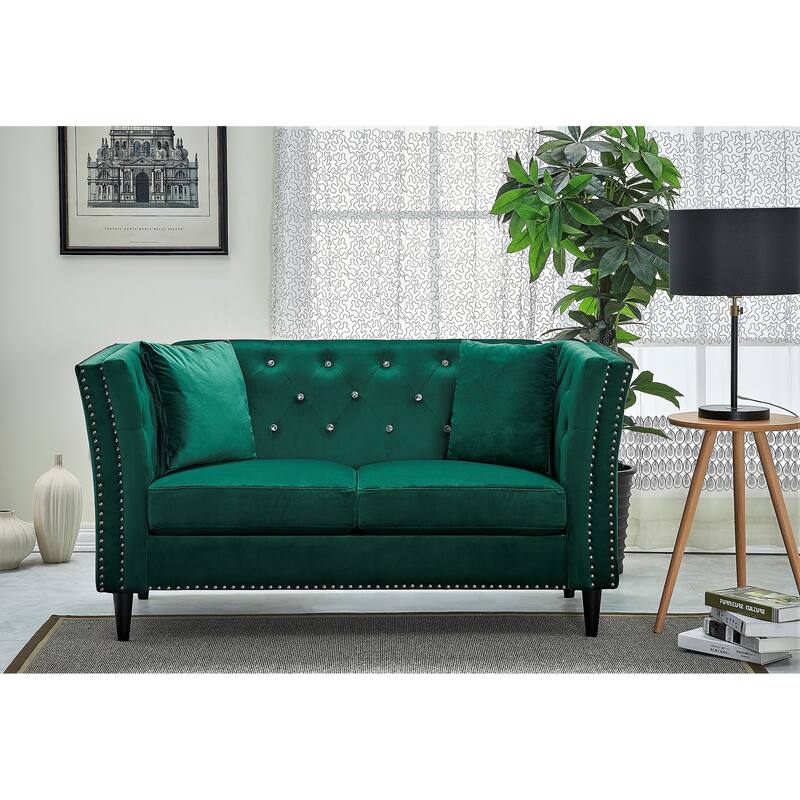 Gracewood Hollow Sukikim Velvet Loveseat