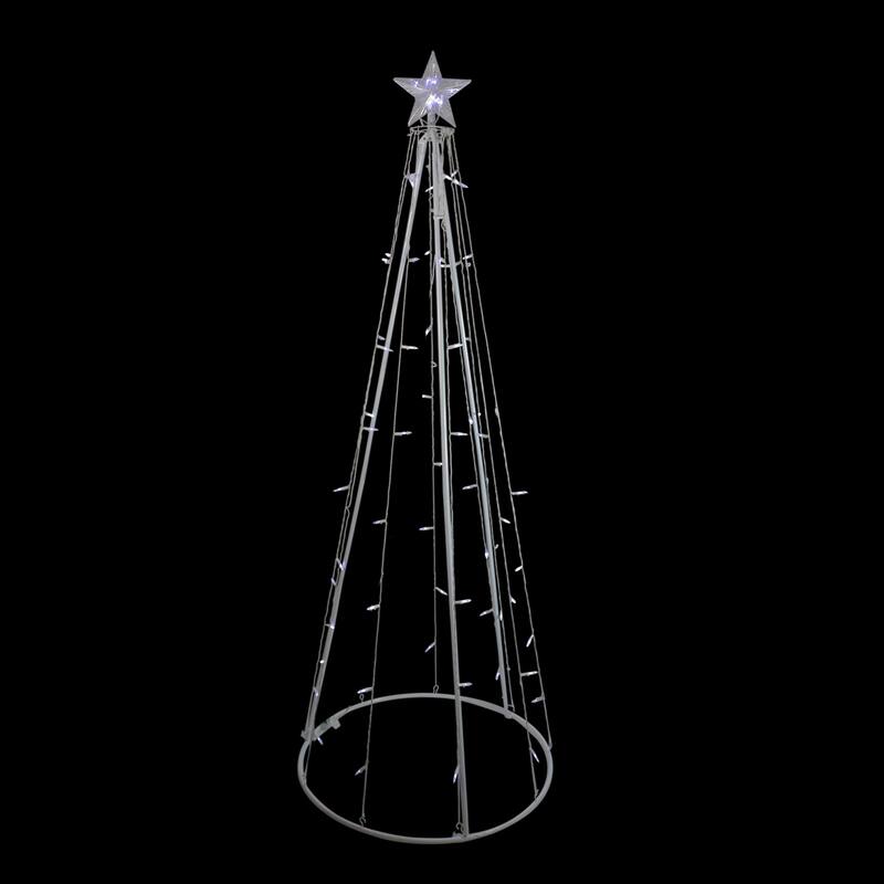 6' White LED Lighted Cone Tree Outdoor Christmas Decor On Sale Bed