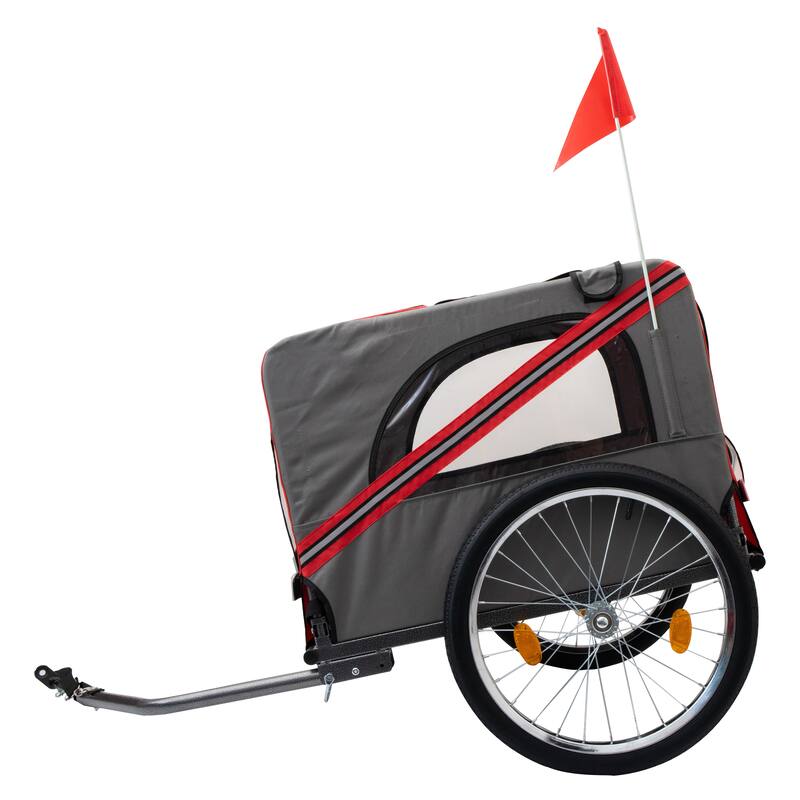 Durable Dog Bike Trailer with 20-Inch Wheels, Zippered Mesh Doors, and 88lb Capacity