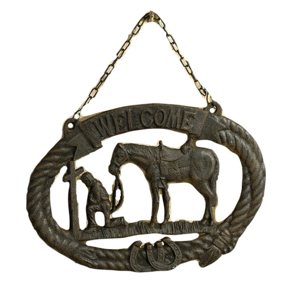 Shop M F Western Wall Hanging Cowboy Prayer Country Iron Rust