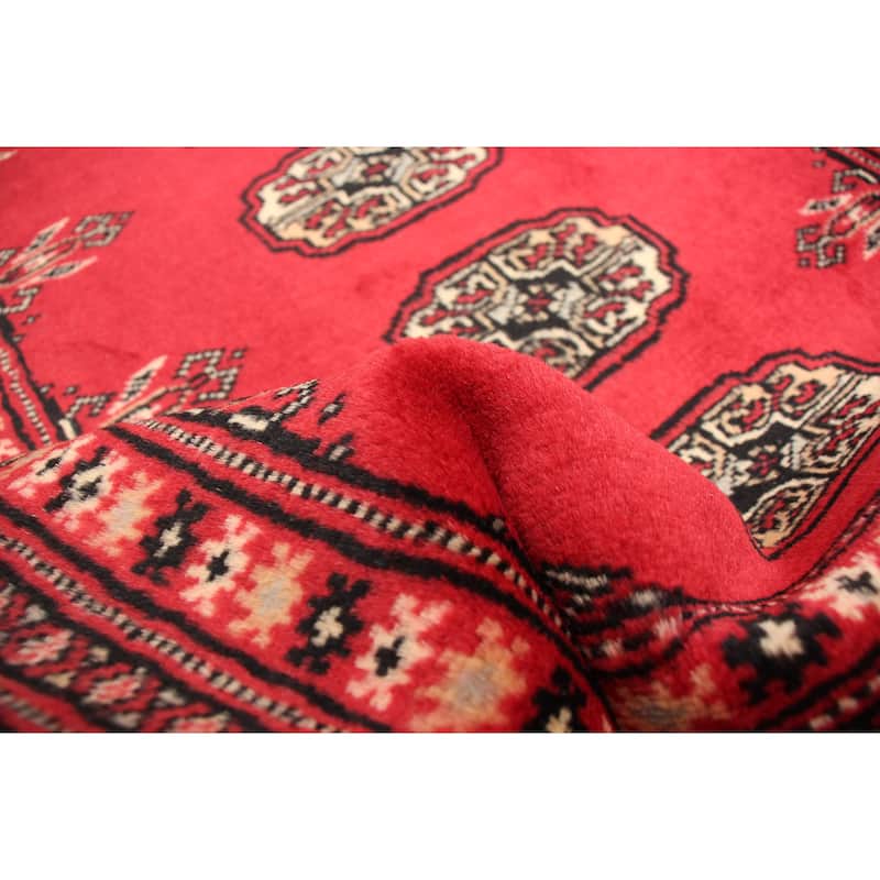 ECARPETGALLERY Hand-knotted Finest Peshawar Bokhara Red Wool Rug - 2'0 x 2'11