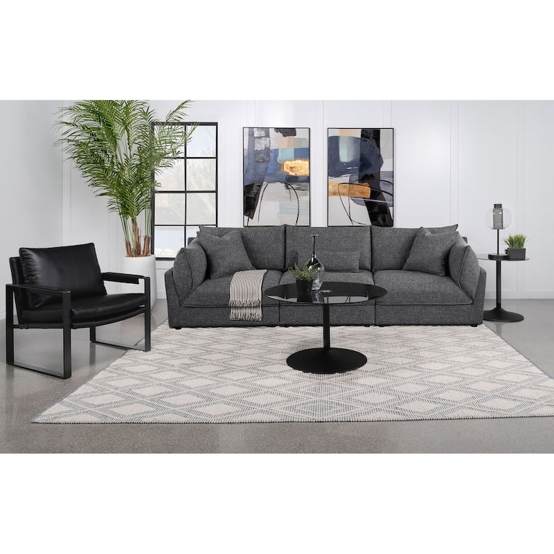 Sasha 3-Piece Upholstered Sofa Barely Black