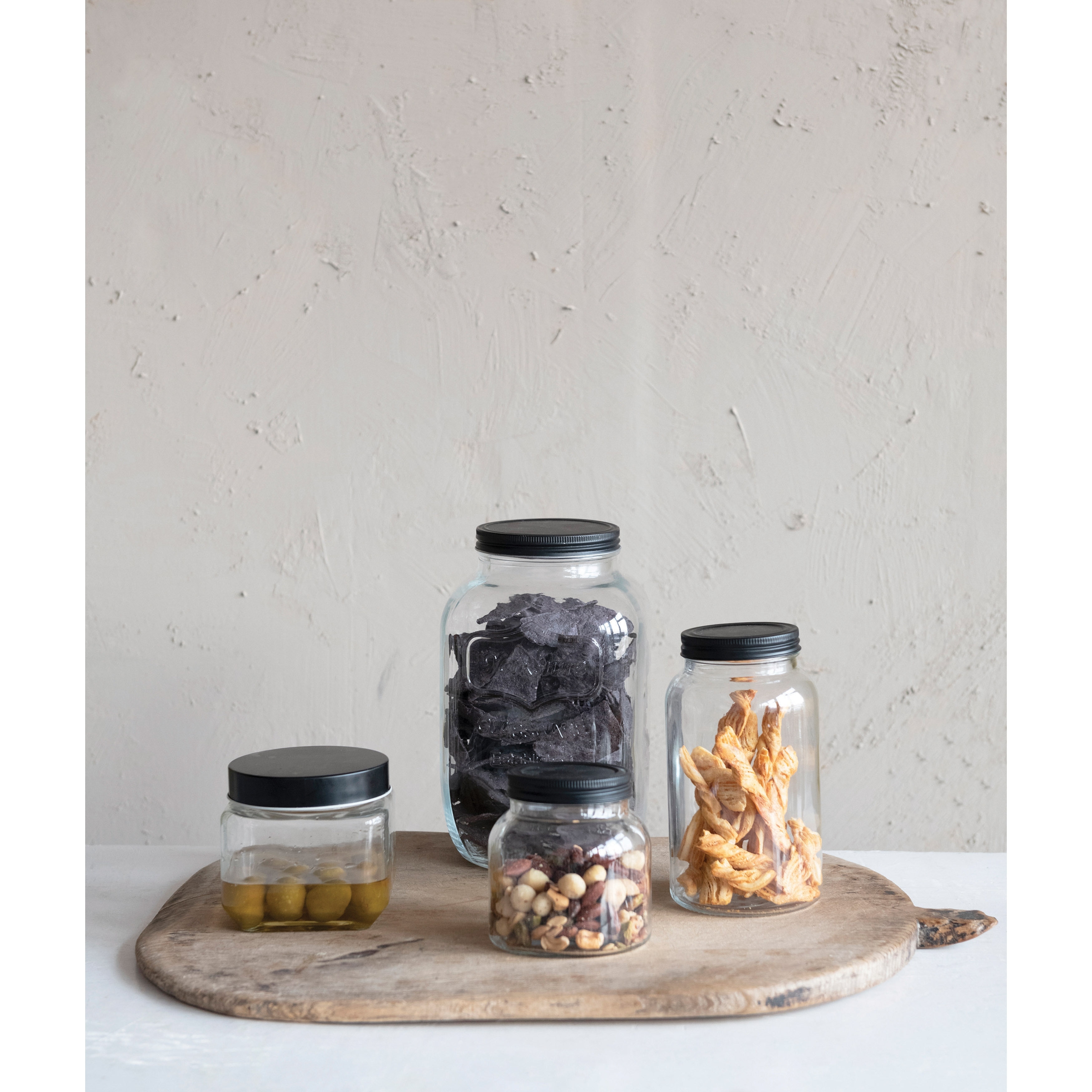 1 Gallon Glass Jar with Black Metal Lid