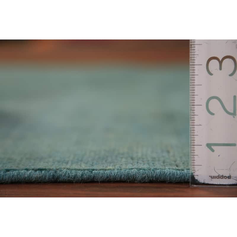 Modern Green Gabbeh Oriental Area Rug Bedroom Handmade Wool Carpet - 3'7" x 5'9"