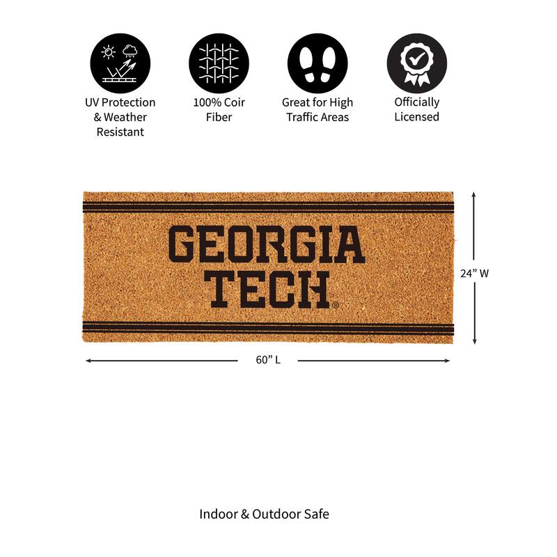 Georgia Tech Monochrome Indoor/Outdoor Coir Door Mat