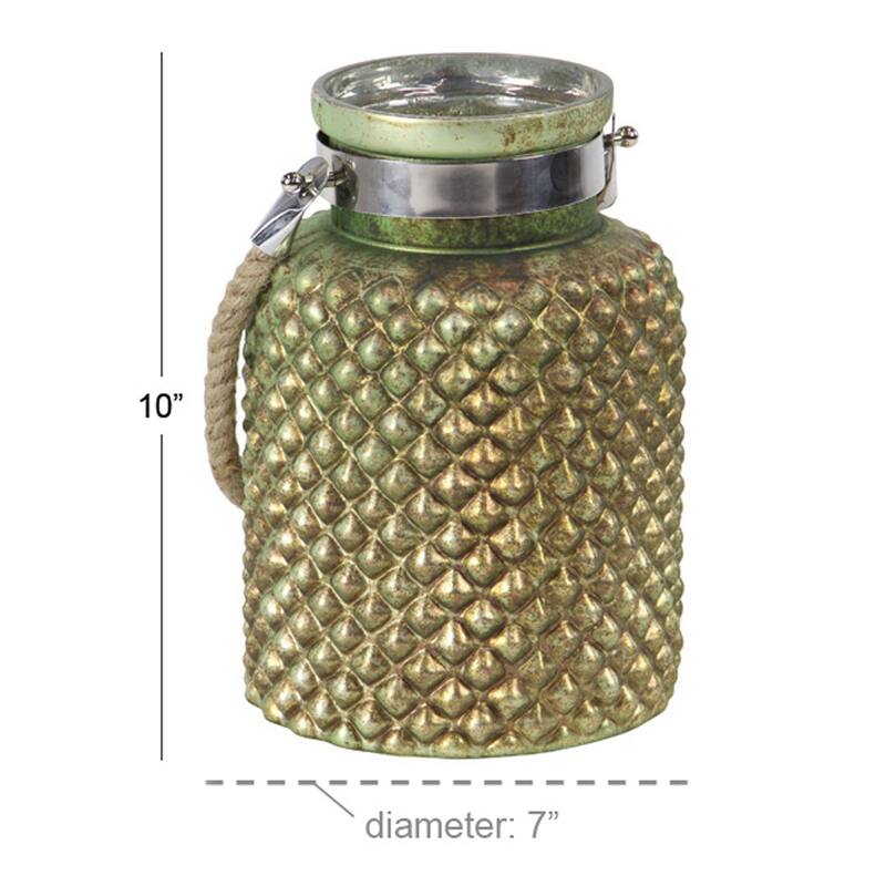 Glass Vintage Candle Holder 10 x 7 x 7 - 7 x 7 x 10