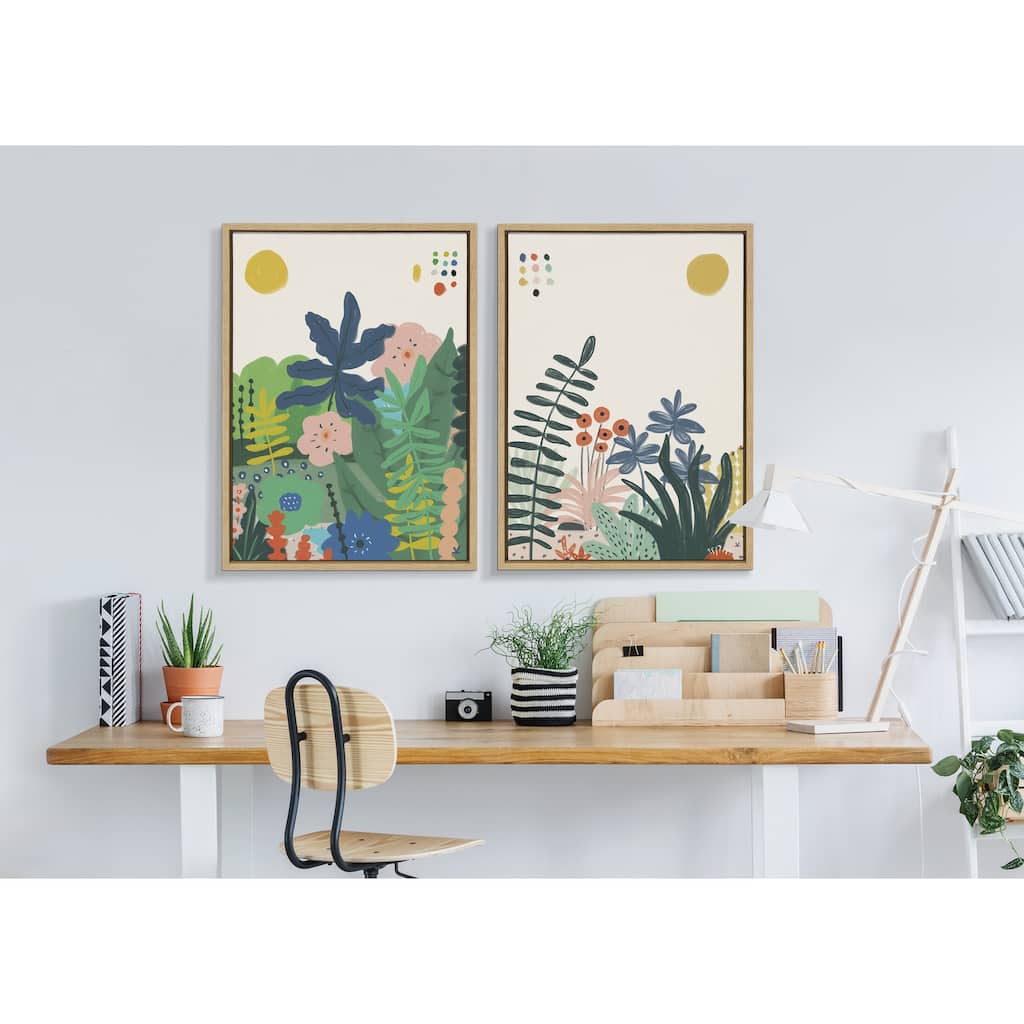 Kate and Laurel Sylvie Zen Garden 1 Framed Canvas by Kelly Knaga