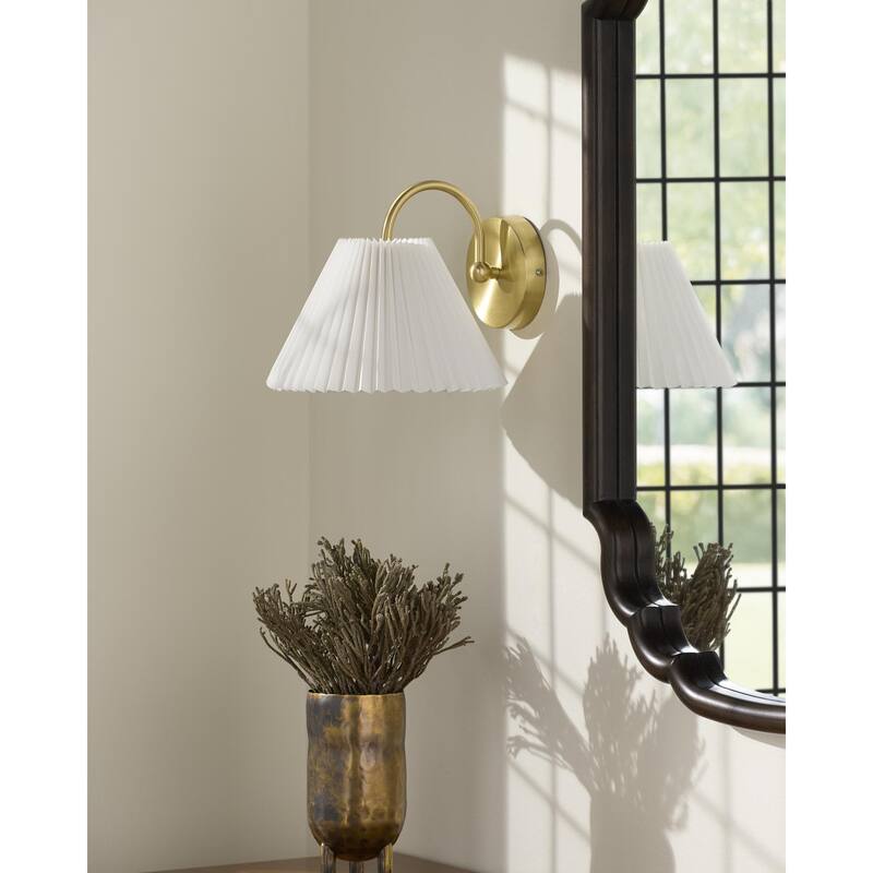 Livabliss Bellette Traditional Wall Sconce - 10"L x 10"W x 11"H - Gold/Cone
