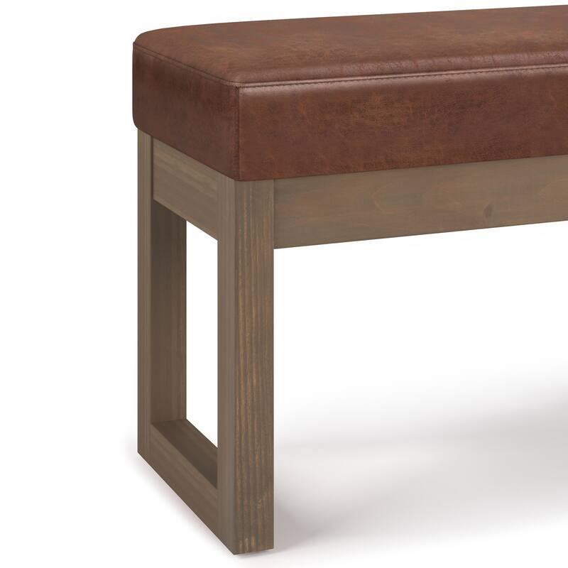 Footstool Small Ottoman Bench - Dark Brown