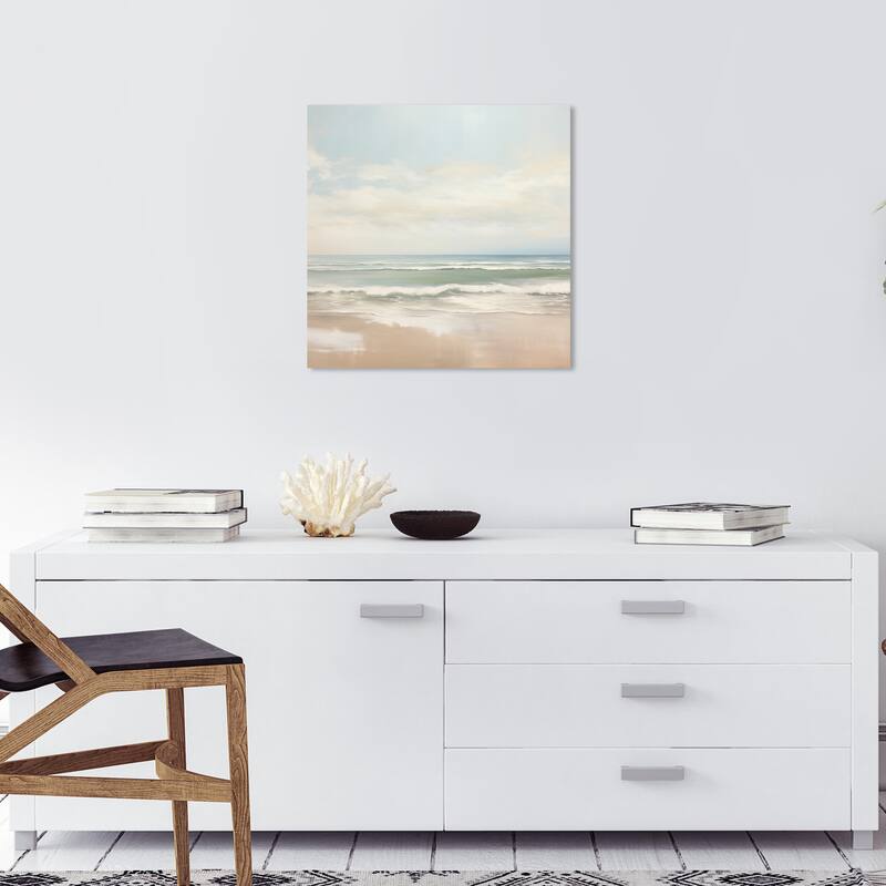Wynwood Studio Canvas Nature and Landscape On the Shores Brown and Tan Nautical & Coastal Wall Art Canvas Print - 20 x 20