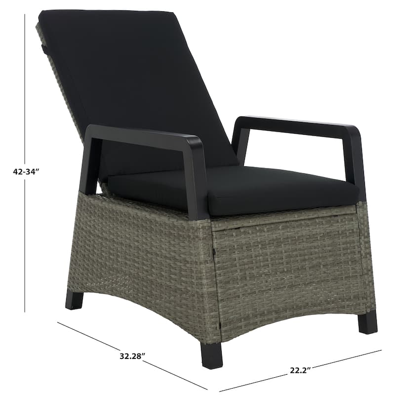 SAFAVIEH Outdoor Patio Furniture Herman Recliner Chair - 22"W x 32"D x 42"H