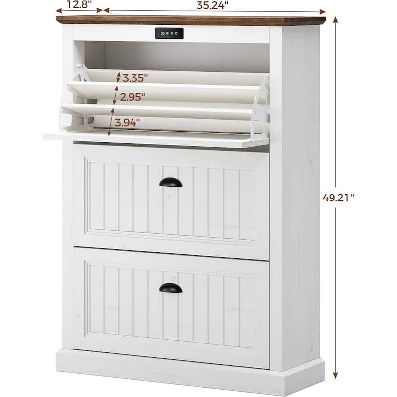 Shoe Storage Cabinet with Large Flip Drawers Shoe Rack Cabinet