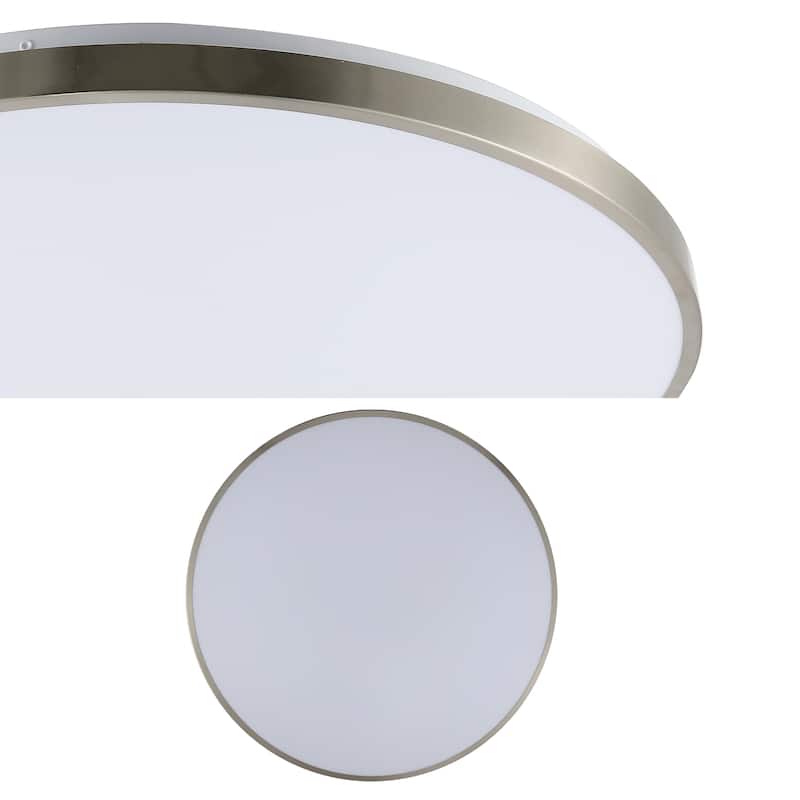 Marelle 21.25" 1-Light Modern Minimalist Iron Circle Integrated LED Flush Mount by JONATHAN Y