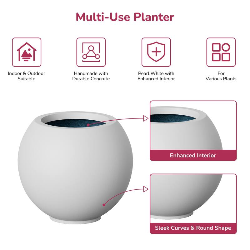 Concrete Round Planter / Pot Indoor & Outdoor