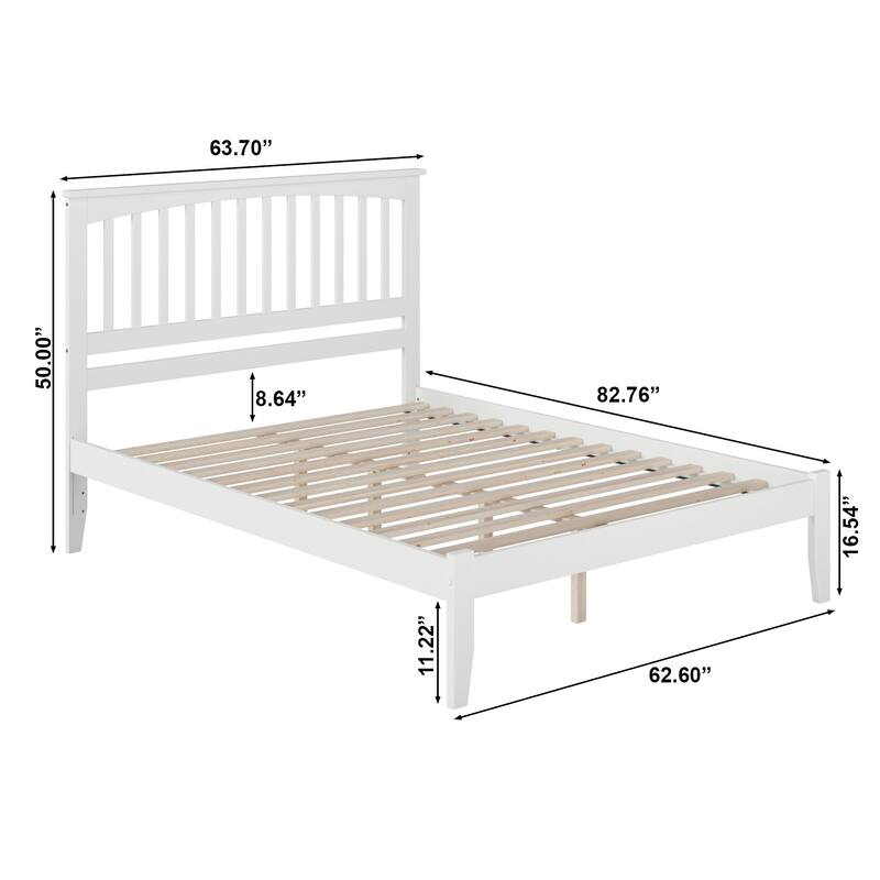 Mission Queen Platform Bed in White