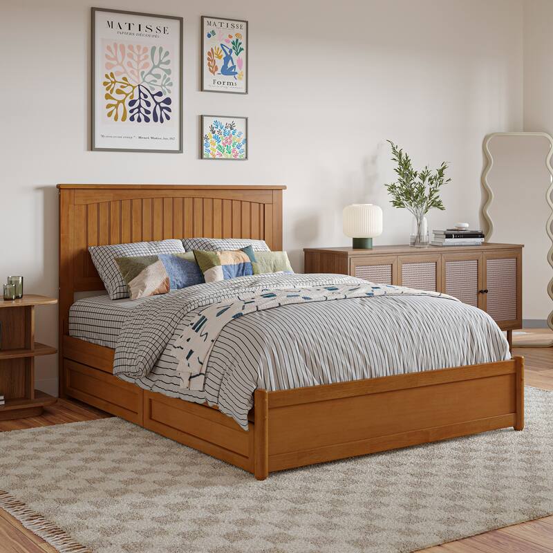 Malta Platform Bed with Panel Footboard and Storage Drawers