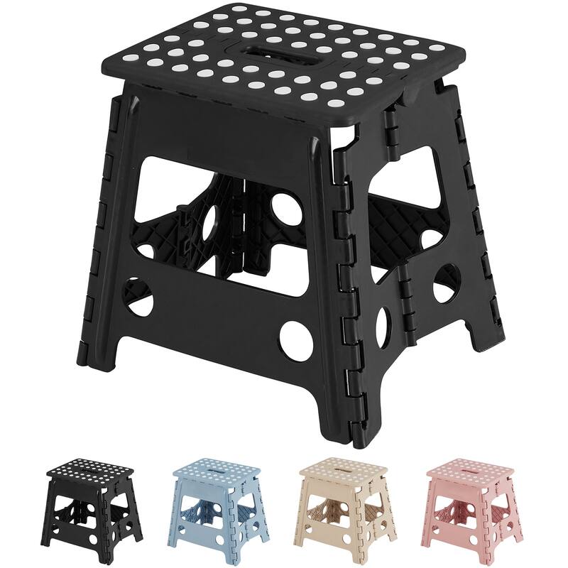 Javlergo 11/13 inch Folding Step Stool, Heavy Duty Plastic Foldable Step Stool for Kids and Adults