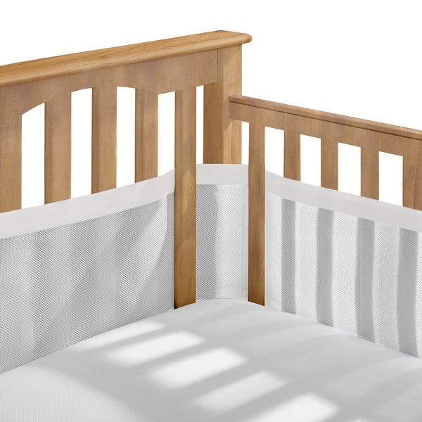 slide 2 of 11, BreathableBaby Breathable Mesh Liner for Full-Size Cribs, Deluxe 4mm Mesh (Size 4FS Covers 3 or 4 Sides) - N/A White Mist
