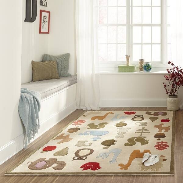 Momeni Lil Mo Whimsy Ivory Critter Hand Tufted And Momeni Lil Mo Whimsy Ivory Critter