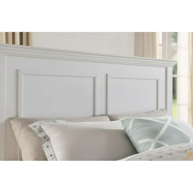 Traditional Style 3pc Bed 2x Nightstand Set Bun Feet Panel Headboard White Finish Bedroom Furniture