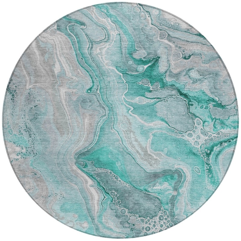 HomeRoots Abstract Modern Rectangle Outdoor Rug