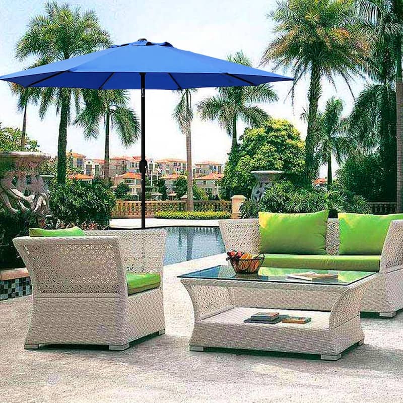 Maypex 9-foot Crank and Tilt Market Umbrella - Royal Blue