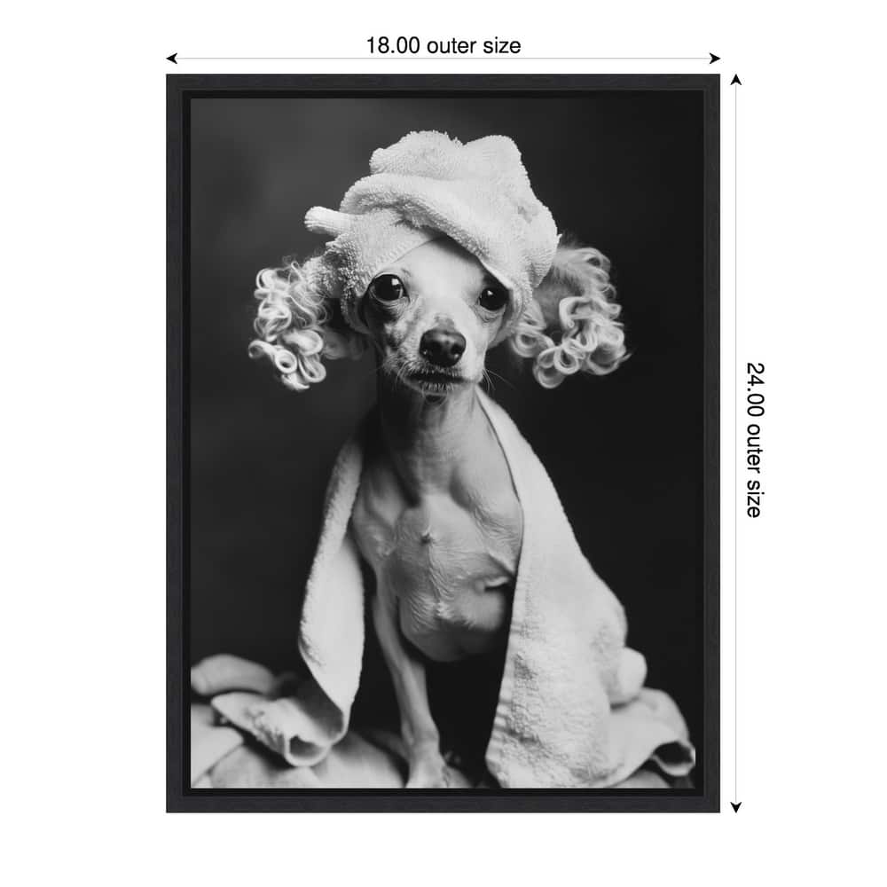 Spa Day Pooch by Niky Rahner Framed Canvas Wall Art