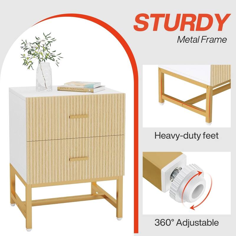 2-Drawer Nightstand Bed Side Table Storage End Table Side Table