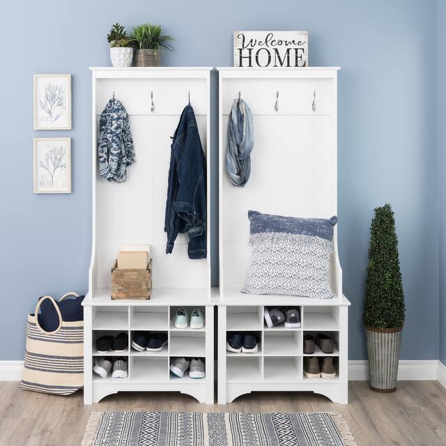 Prepac Hall Tree with Bench and Shoe Storage