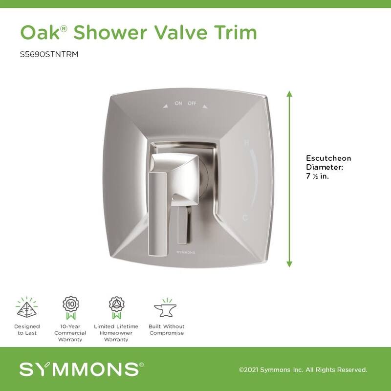 Symmons S5690TRM Oak Traditional Valve Trim Only with Single Lever