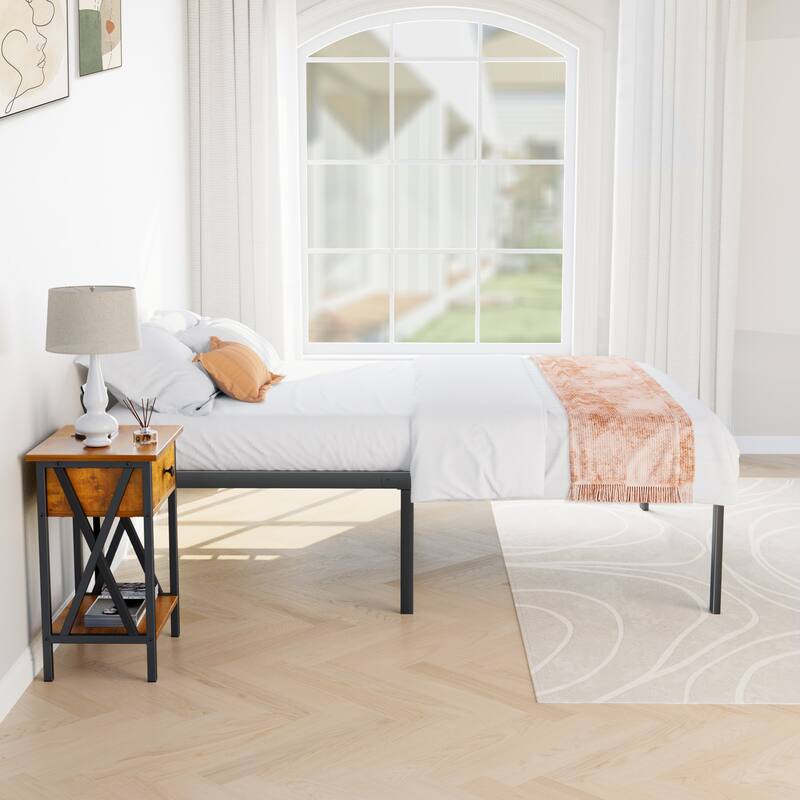 Black Metal Platform Bed Frame