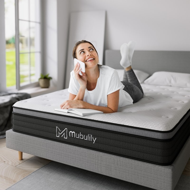 10" Spring Hybrid Mattress in a Box, Pocket Springs, Isolation Motion, Back Pain Relief, CertiPUR-US
